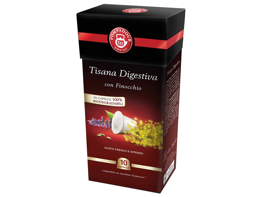 Tisana Digestiva Capsule Rooibos, Anice e Finocchio - Pompadour