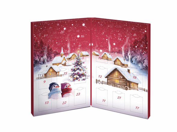 Calendario Avvento 48 bustine <br>25x39x3 cm